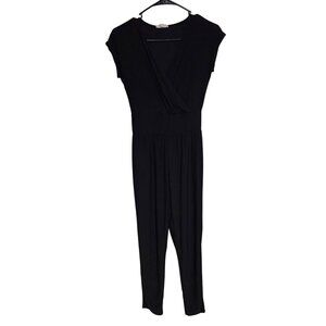 Rolla Coster Black Jumpsuit Womens Size Small Skinny Legs Short Sleeves Romper